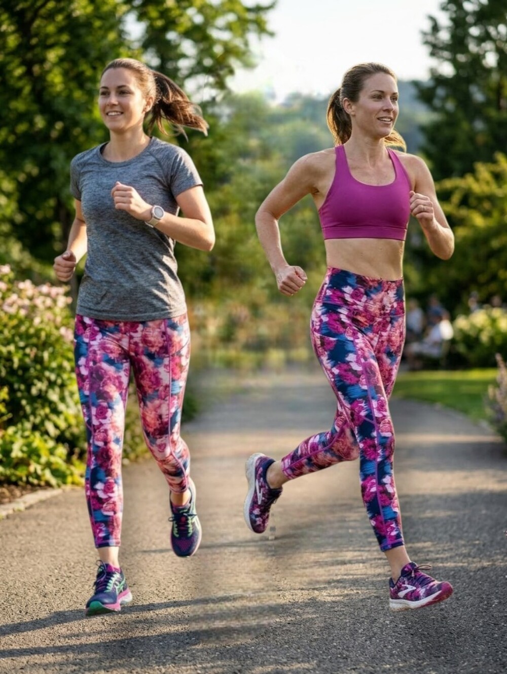 Nine West Active Women's Floral Media Pockets High Waist Capri Leggings